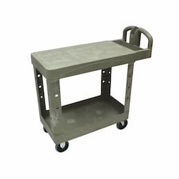 Rubbermaid Black 250 lb Capacity 2 Flat Shelf Heavy-Duty Utility Cart