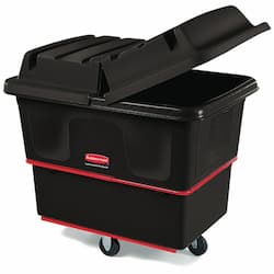 16 Cu Ft Laundry & Waste Collection Cube Truck, 1000 lb Capacity, Black