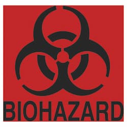 FluoreRed Biohazard Decal 6X5-3/4