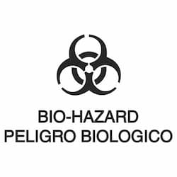 10x7 Bilingual Label "Bio Hazard" Waste Decal