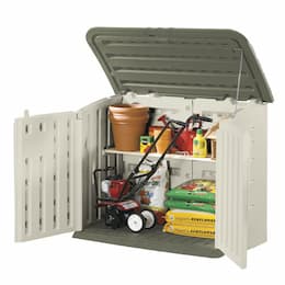 Taupe/Green Large Horizontal Outdoor Storage Shed 56.5X32X48