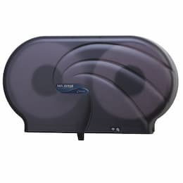 San Jamar Black Twin JBT Jumbo 9 in. Bath Tissue Roll Dispenser