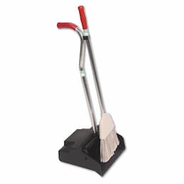 Ergo Black/Silver 12 in. Wide Dustpan/Broom