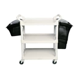 Cream 3-Shelf Open All Sides Utility Cart