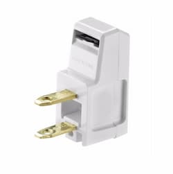 Eaton Wiring 15 Amp Super Plug, Non-Grounded, NEMA 1-15R, White