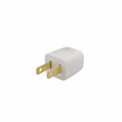 10 Amp Standard Plug, Non-Grounded, NEMA 1-15R, White