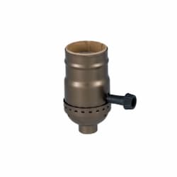 Satco 150W Full Range Turn Knob Dimmer Socket, 120V, Antique Brass