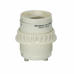 Satco 13W Lamp Adapter w/ Uno Ring, G24q-1, GX24q-1, 0.15A, 4-Pin, Cream