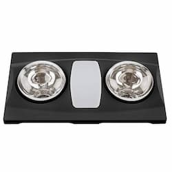 610W Bathroom Exhaust Fan & Heater, 2-Light, 80 CFM, Matte Black