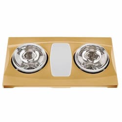 610W Bathroom Exhaust Fan & Heater, 2-Light, 80 CFM, Satin Gold