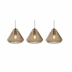 60W LED Armitage Pendant Light, Linear, 3-Light, E26, 120V, Brown