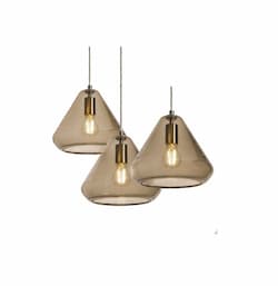 AFX 60W LED Armitage Pendant Light, Round, 3-Light, E26, 120V, Brown