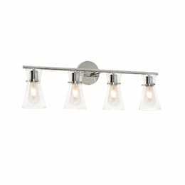 60W Amanda Vanity Light, 4-Light, E26, 120V, Polished Chrome