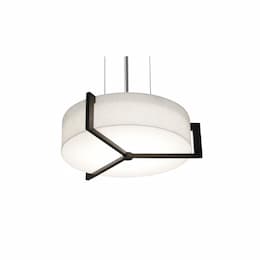 14-in 25W Apex Pendant, 2-Light, E26, 120V, Espresso/Linen White