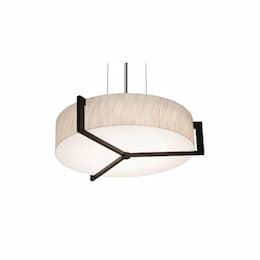 17-in 25W Apex Pendant, 3-Light, E26, 120V, Espresso/Jute