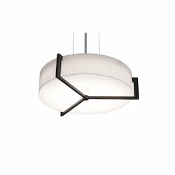 17-in 25W Apex Pendant, 3-Light, E26, 120V, Espresso/Linen White