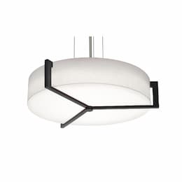 27-in 25W Apex Pendant, 3-Light, E26, 120V, Espresso/Linen White