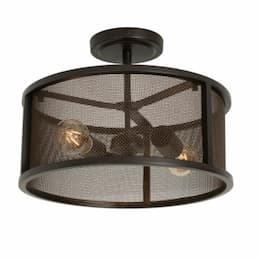 60W LED Austin Semi Flush Mount, 2-Light, E26, 120V, Bronze