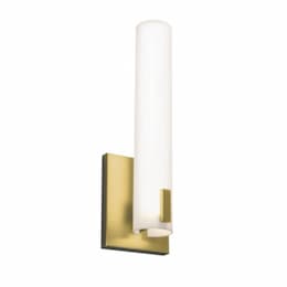 15.5W LED Bowen Wall Sconce, 1200 lm, 120V, 3000K, Satin Brass