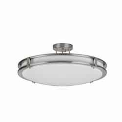 12-in 12W Carlisle Semi Flush Mount, 967 lm, 120V, CCT Select, Nickle