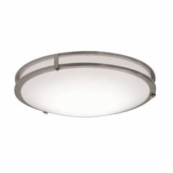 12W LED Carlisle Flush Mount, 1200 lm, 120V, Selectable CCT, Nickel