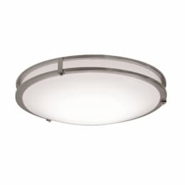 27W LED Carlisle Flush Mount w/ Backup, 120V, Selectable CCT, Nickel