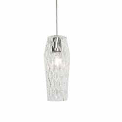 60W LED Candace Pendant Light, 1-Light, E26, 120V, Satin Nickel/Clear