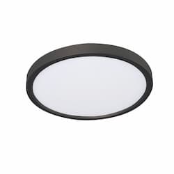 12W LED Edge Flush Mount, Round, 900 lm, 120V, 3000K, Black