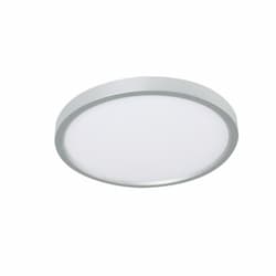 12W LED Edge Flush Mount, Round, 900 lm, 120V, 3000K, Satin Nickel