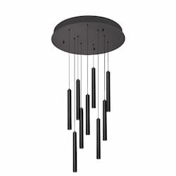 81W Eli Pendant, Round, 9-Light, 4500 lm, 120V-277V, 3000K, Black