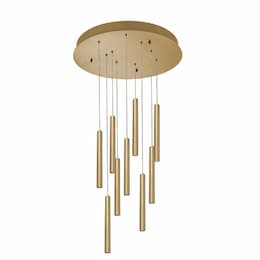 81W Eli Pendant, Round, 9-Light, 4500 lm, 120V-277V, 3000K, Brass