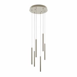 54W Eli Pendant, Round, 6-Light, 3000 lm, 120V-277V, 3000K, Nickel