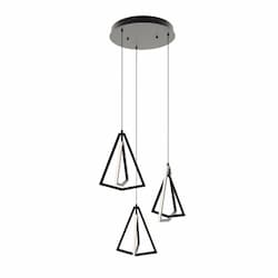 15-in 60W Gianna Pendant Light, Round, 3-Light, 120V, 3000K, Black