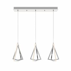 15-in 60W Gianna Pendant Light, Linear, 3-Light, 120V, 3000K, Nickel