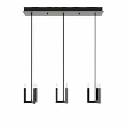 40W Grace Pendant Light, Linear, 9-Light, E12, 120V, Black