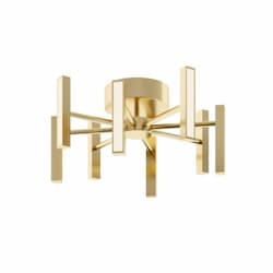 16-in 48W Indra Semi-Flush Mount, 2300lm, 120V-277V, CCT Select, Brass