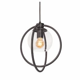 12-in 60W Jamie Pendant Light, 1-Light, E26, 120V, Black