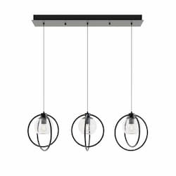 36-in 60W Jamie Pendant Light, Linear, 3-Light, E26, 120V, Black