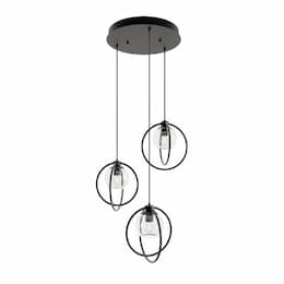 26-in 60W Jamie Pendant Light, Round, 3-Light, E26, 120V, Black