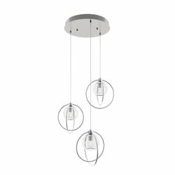 26-in 60W Jamie Pendant Light, Round, 3-Light, E26, 120V, Nickel