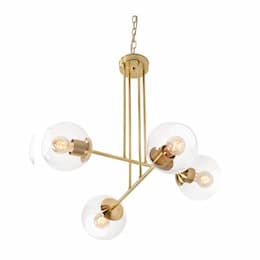 25-in 60W Jamie Pendant Light, 4-Light, E26, 120V, Brass