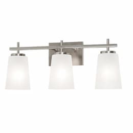 60W LED Joanna Vanity Light, 3-Light, E26, 120V, Satin Nickel