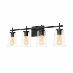 33-in 60W Joanna Vanity Light, 4-Light, E26, 120V, Black