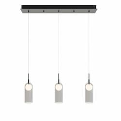 36-in 18W Kiran Pendant Light, Linear, 3-Light, 120V, 3000K, Black