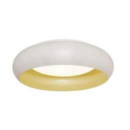 19-in 35W Kayce Flush Mount, 2497 lm, 120V, CCT Select, White/Gold