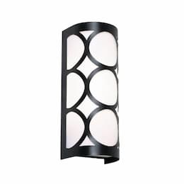 13-in 14W Lake Wall Sconce, 2-Light, E12, 120V, Black