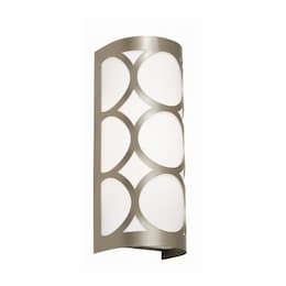 13-in 14W Lake Wall Sconce, 2-Light, E12, 120V, Nickel