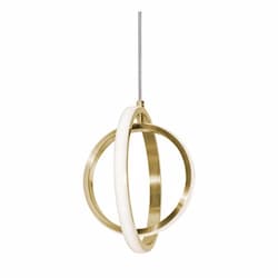 9-in 20W Lock Pendant Light, 1-Light, 1275 lm, 120V, 3000K, Brass