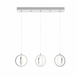 36-in 60W Lock Pendant Light, Linear, 3-Light, 120V, 3000K, Nickel