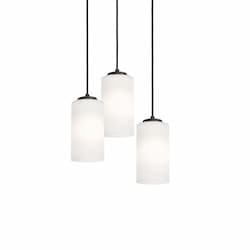 18-in 60W Leo Pendant Light, Round, 3-Light, E26, 120V, Black